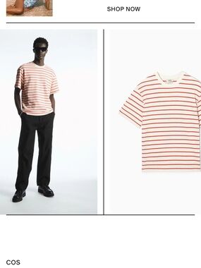 COS Striped Orange Men’s Short Sleeve